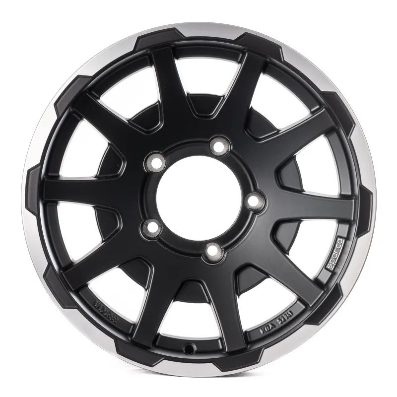 Sparco Dakar Matt Black Lip Polish NO CAP 5.5×16 5x139.7